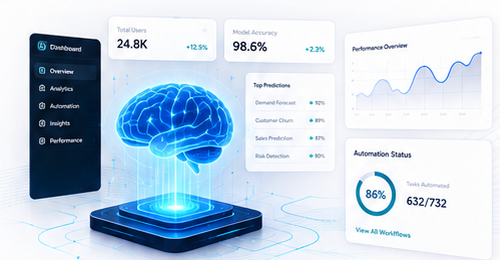 AI analytics platform dashboard illustration